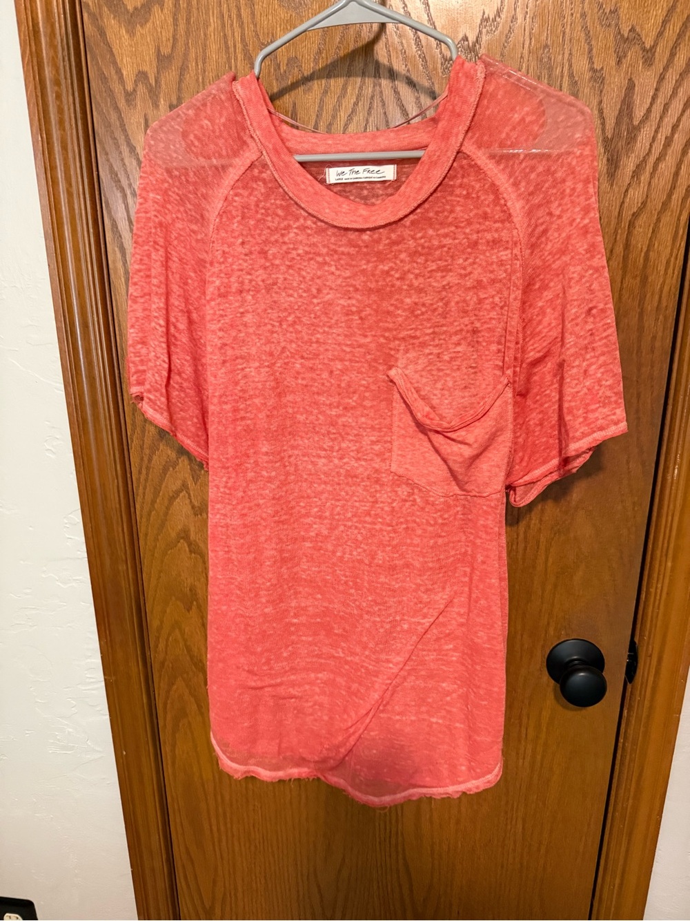 We The Free Coral Wash Crewneck Tee